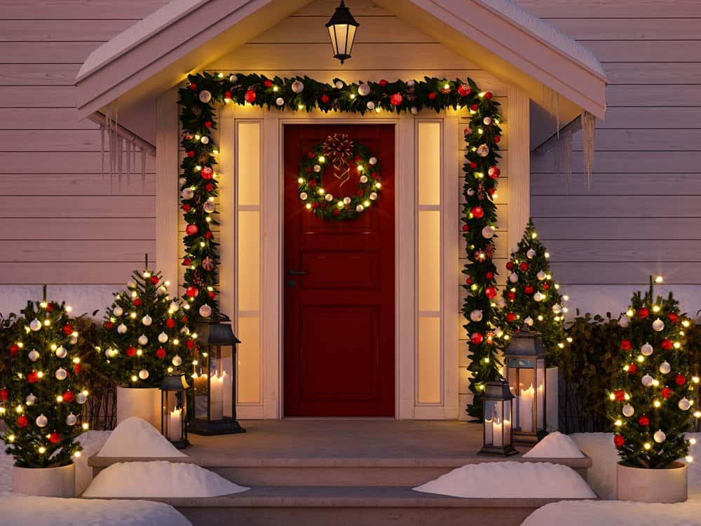 Christmas Lights on door