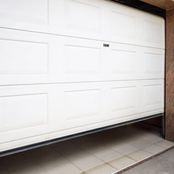 White garage door opening