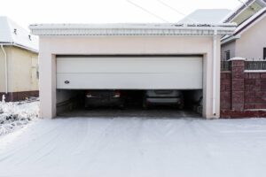 garage door in the snow